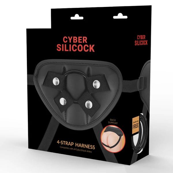 Cyber Silicock Strap-On-Gurt met 3 ringen voor dildo's