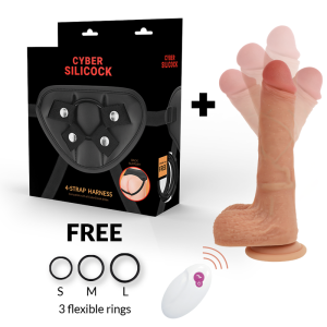 Cyber Silicock Strap-on Mr Rick mit Fernbedienung, Silikon-Dildo Cyber Silicock Strap-on Mr Rick mit Fernbedienung, Silikon-Dildo – Bild 1