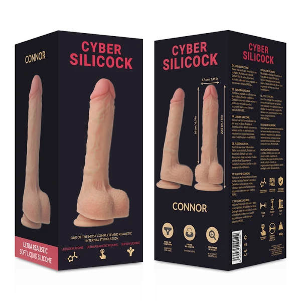 Cyber Silicock Siliconen Dildo Connor met Zuignap, 20,5 cm Cyber Silicock Siliconen Dildo Connor met Zuignap, 20,5 cm
