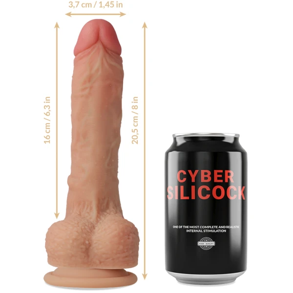 Cyber Silicock Strap-on Connor Silikon-Dildo met Harness en 3 ringen 20,5 cm