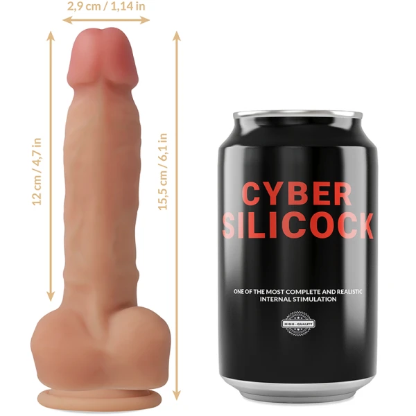 Cyber Silicock Strap-on Dildo Ansel met 3 ringen 15,5 cm