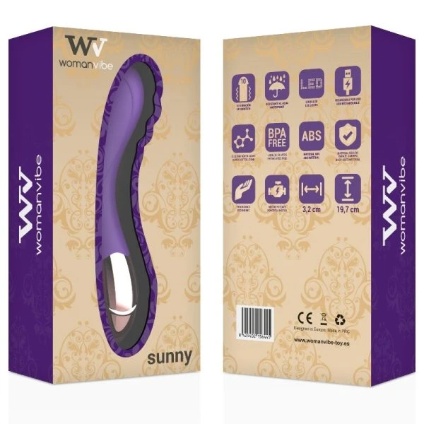 Womanvibe Sunny Silicone Vibrator Rechargeable Gold Purple Womanvibe Sunny Silicone Vibrator Rechargeable Gold Purple