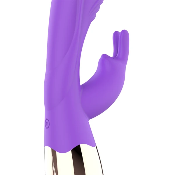 Womanvibe Viora Rabbit Vibrator met Clitoris-Stimulator, Silicon, Goud/Paars