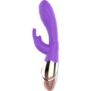 Womanvibe Viora Rabbit Vibrator met Clitoris-Stimulator, Silicon, Goud/Paars Womanvibe Viora Rabbit Vibrator met Clitoris-Stimulator, Silicon, Goud/Paars - Afbeelding 2