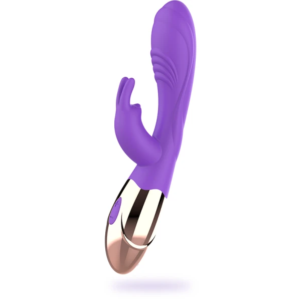 Womanvibe Viora Rabbit Vibrator met Clitoris-Stimulator, Silicon, Goud/Paars