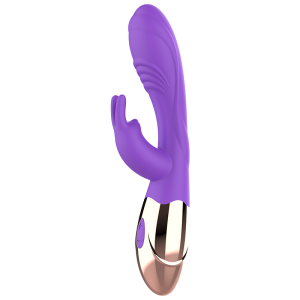 Womanvibe Viora Rabbit Vibrator met Clitoris-Stimulator, Silicon, Goud/Paars Womanvibe Viora Rabbit Vibrator met Clitoris-Stimulator, Silicon, Goud/Paars - Afbeelding 4