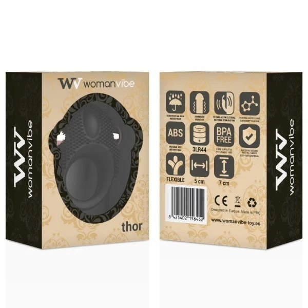 Womanvive Thor siliconen vibratorring met clitorisstimulator Womanvive Thor siliconen vibratorring met clitorisstimulator