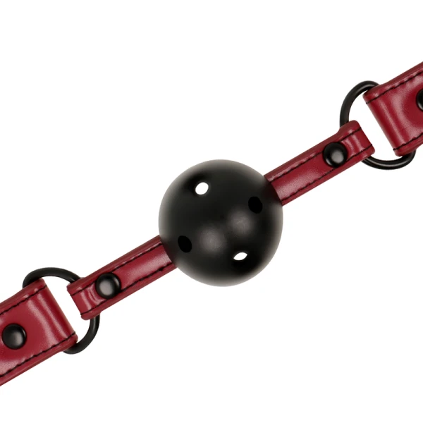 Fetish Submissive Dark Room Ademende Lederknebel met Neopreen