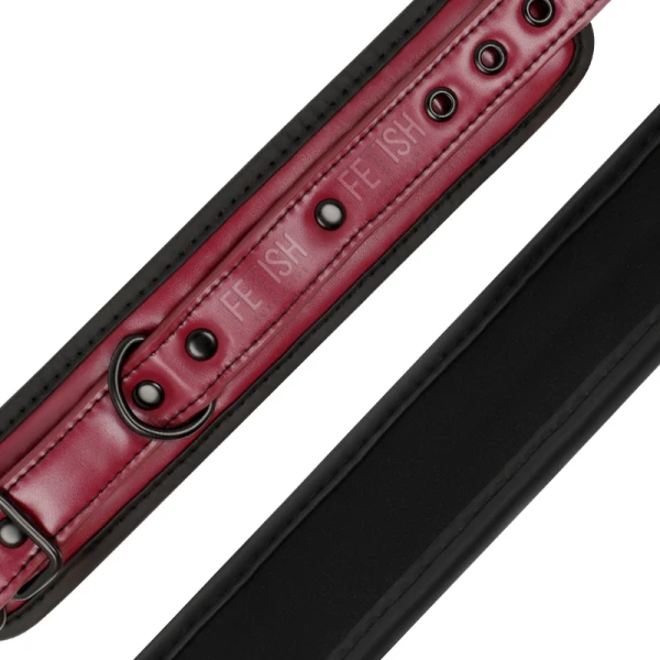 Fetish Submissive Handschellen aus veganem Leder mit Neoprenfutter