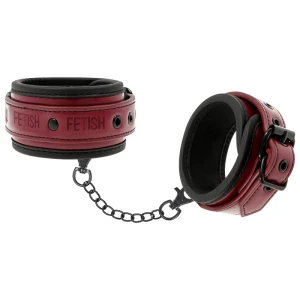 Fetish Submissive Ankle Cuffs made of vegan leather with neoprene lining