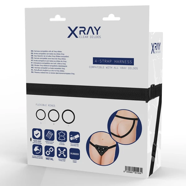 X RAY Gurtzeug met siliconenringen voor dildo's
