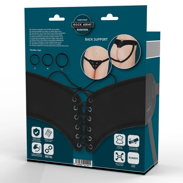 Rock Army verstelbaar Strap-On-harnas met flexibele ringen
