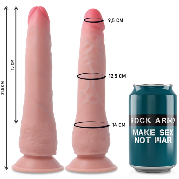 Rock Army Dual Density Crusader Dildo met zuignap, 21,5 cm