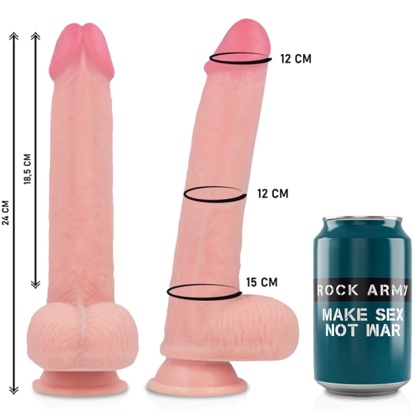 Rock Army Siliconen Dildo Kingcobra 24 cm met zuignapvoet