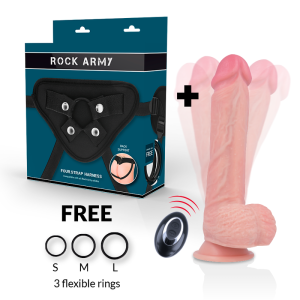 Rock Army Harness met vloeibaar siliconen vibrator Apache afstandsbediening 20,5 cm Rock Army Harness met vloeibaar siliconen vibrator Apache afstandsbediening 20,5 cm - Afbeelding 2