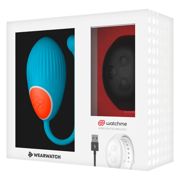 Wearwatch Ei-vibrator met afstandsbedieningshorloge, blauw