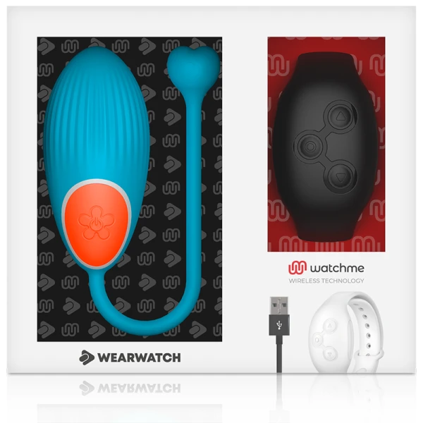 Wearwatch Ei-vibrator met afstandsbedieningshorloge, blauw