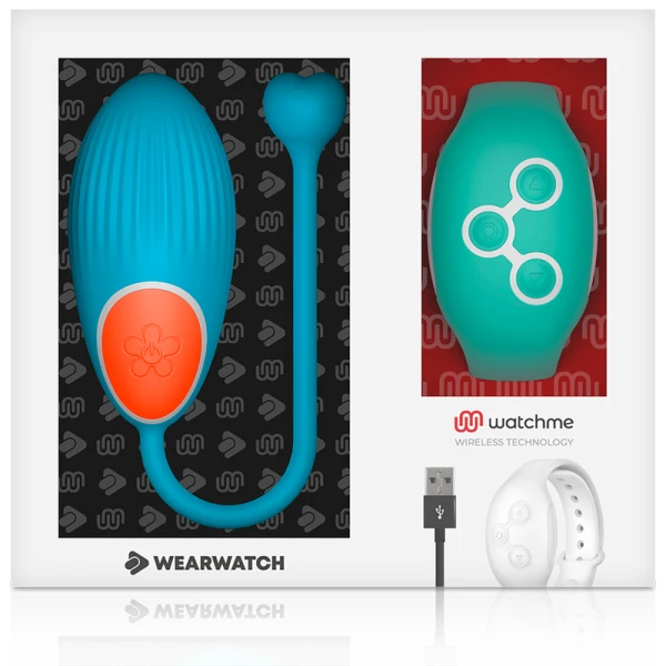 Wearwatch Ei-Vibrator mit Watchme-Fernbedienung Eiblau Aquamarin