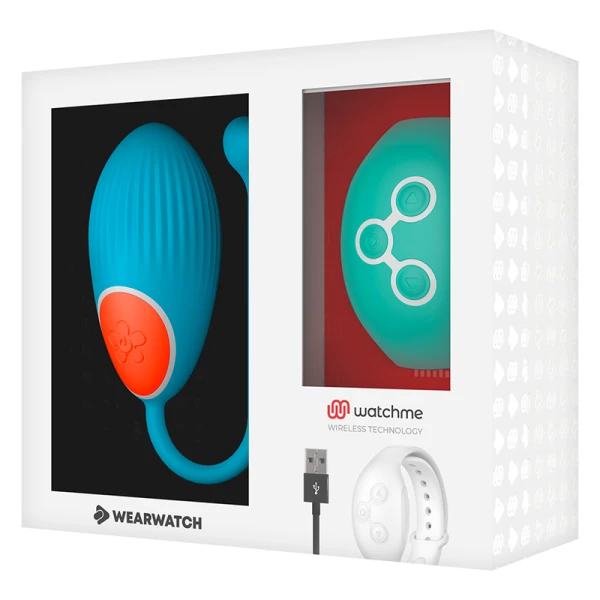 Wearwatch Ei-Vibrator mit Watchme-Fernbedienung Eiblau Aquamarin