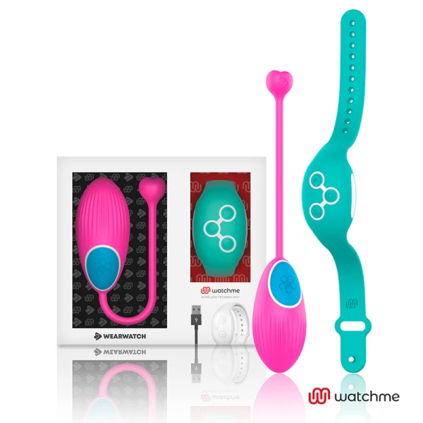 Wearwatch Vibrator-ei met Watchme-afstandsbediening, Fuchsia/Zeewater