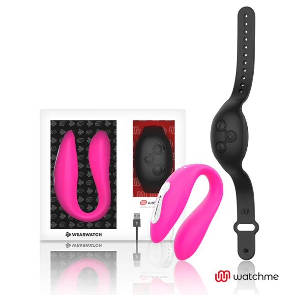 Wearwatch Watchme Dual Technology Vibrator met kleurwissel in fuchsia/azabache