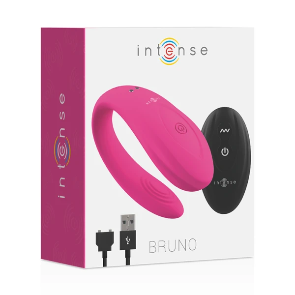 Intense Bruno Partner Double Pleasure Pink Opgelegde Vibrator voor Paren