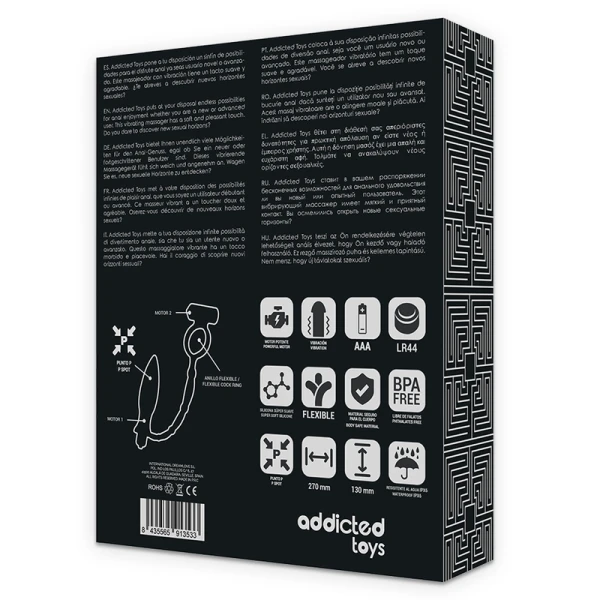 Addicted Toys Anaalplug met vibratiering van siliconen voor beginners