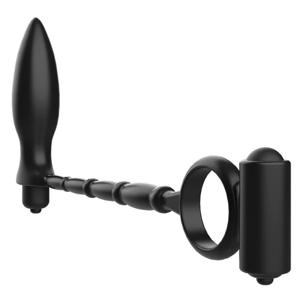Addicted Toys Anaalplug met vibratiering van siliconen voor beginners