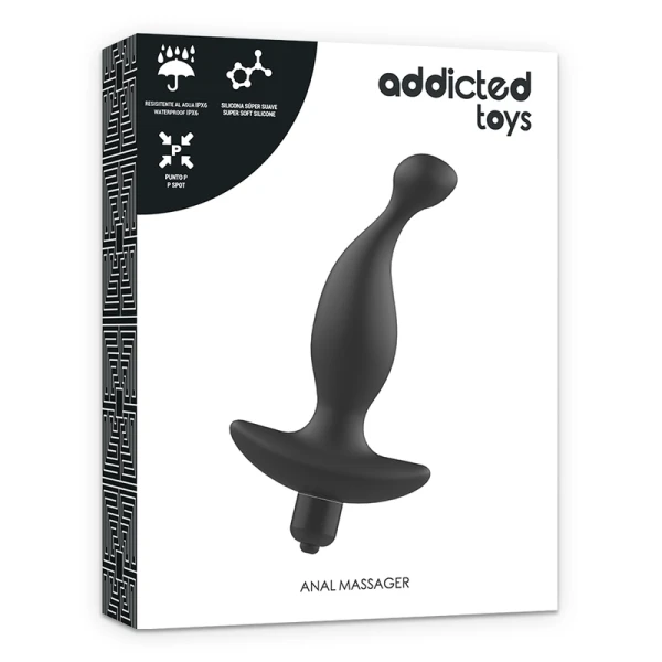 Addicted Toys Anale vibrator met zwarte trilling en parel voor prostaatmassage