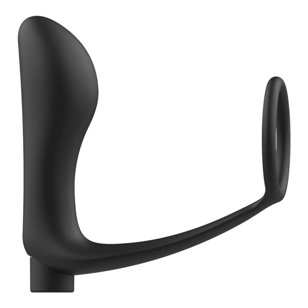 Addicted Toys Analplug mit Penisring und Fernbedienung, schwarz