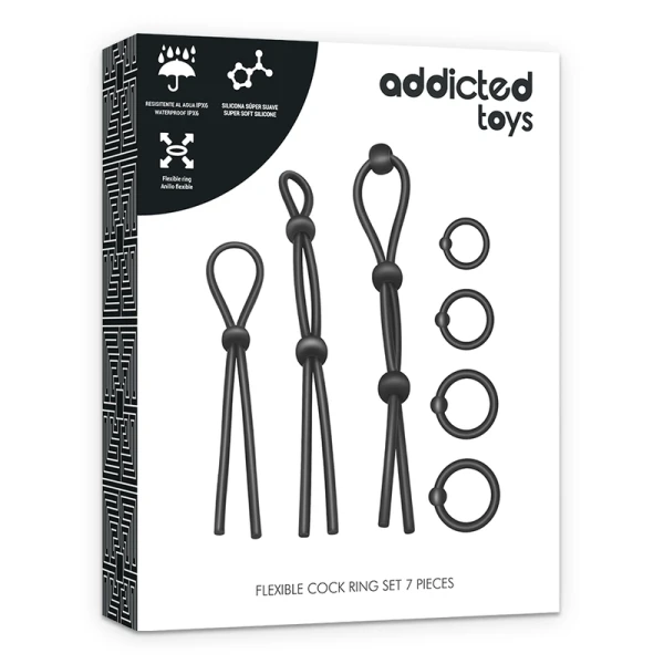 Addicted Toys Siliconen Cockring Set 7-delig flexibel