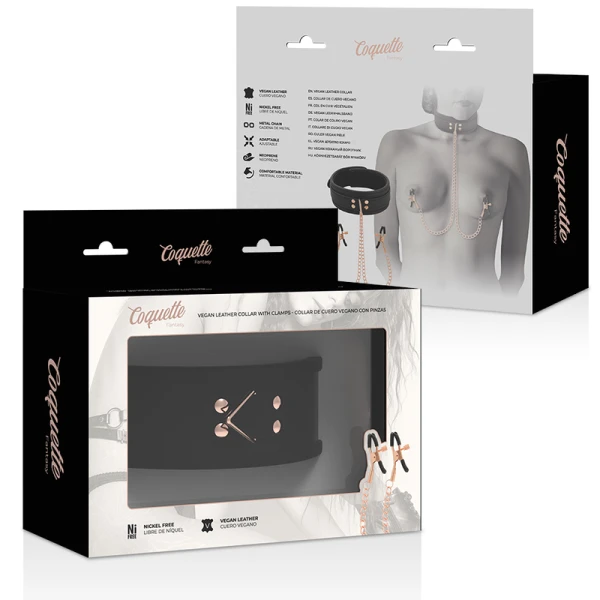 Coquette Chic Desire Nippelklemmen-halsketting met neopreenvoering