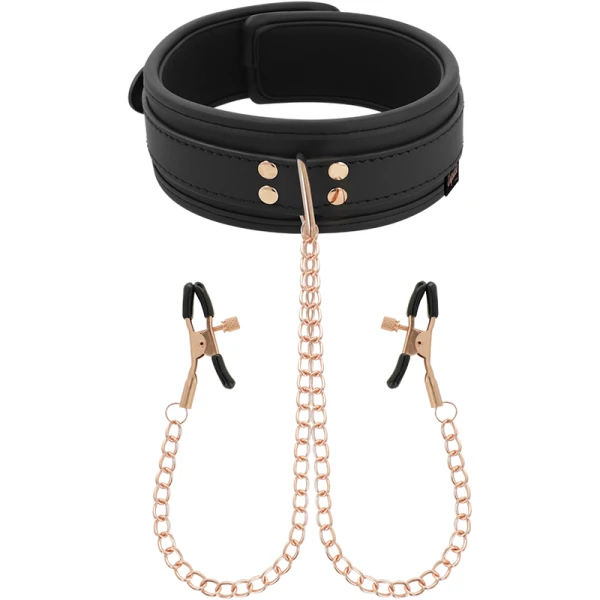Coquette Chic Desire Nippelklemmen-halsketting met neopreenvoering
