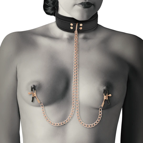 Coquette Chic Desire Nippelklemmen-halsketting met neopreenvoering