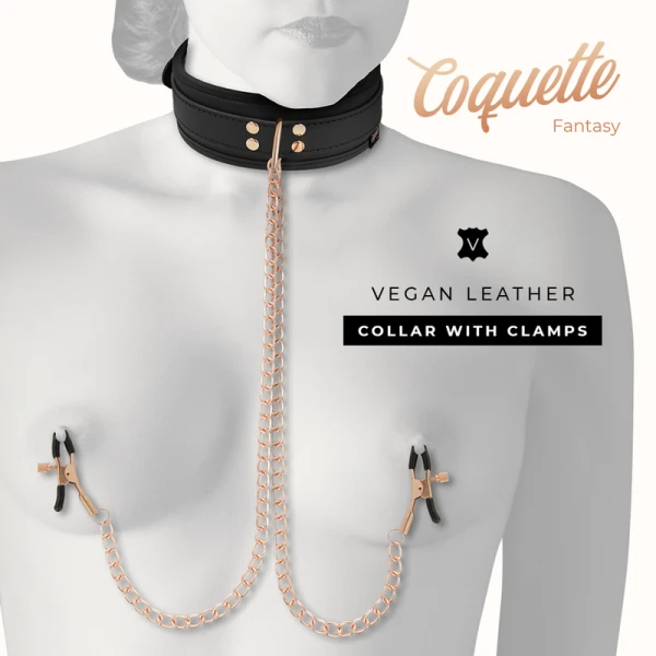 Coquette Chic Desire Nippelklemmen-halsketting met neopreenvoering