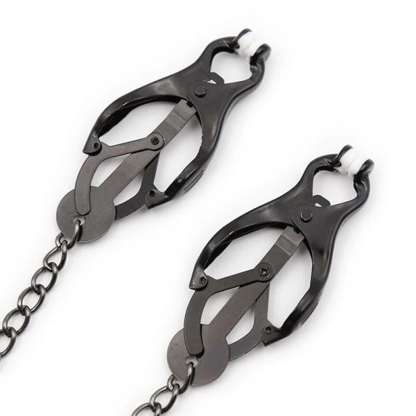 Ohmama Nippelklemmen mit schwarzer Kette, Fetisch-Zubehör