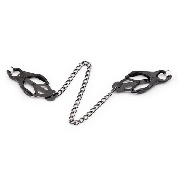 Ohmama Nippelklemmen mit schwarzer Kette, Fetisch-Zubehör
