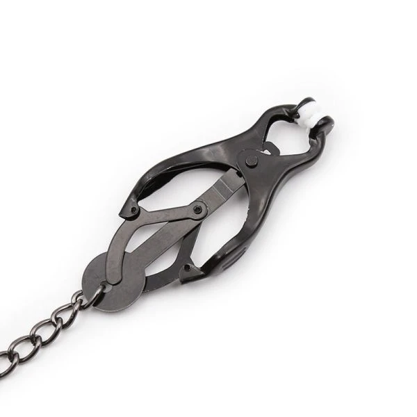 Ohmama Nippelklemmen mit schwarzer Kette, Fetisch-Zubehör
