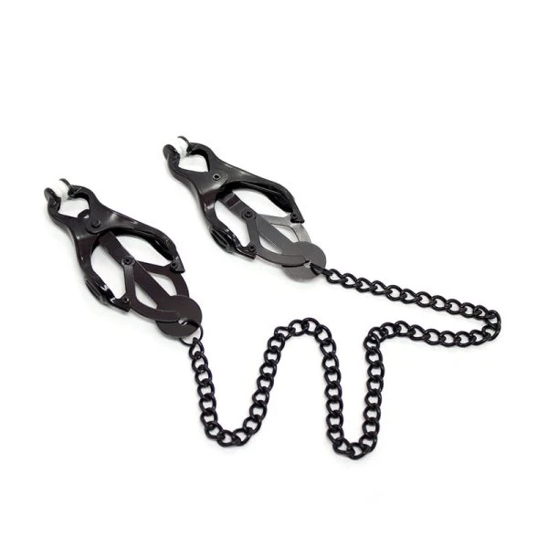 Ohmama Nippelklemmen mit schwarzer Kette, Fetisch-Zubehör