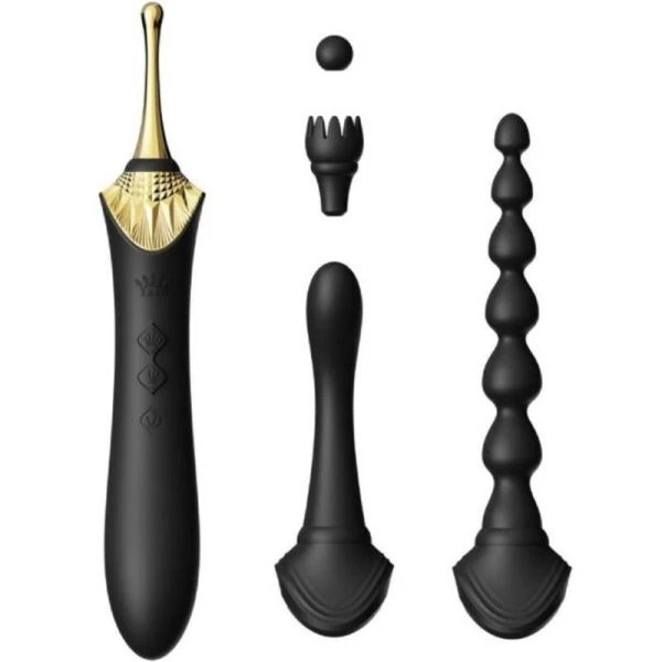 Zalo Bess 2 Clitoral Massager mit Heizfunktion und 4 Aufsätzen Schwarz