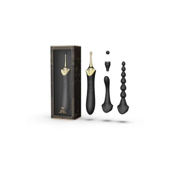 Zalo Bess 2 Clitoral Massager mit Heizfunktion und 4 Aufsätzen Schwarz