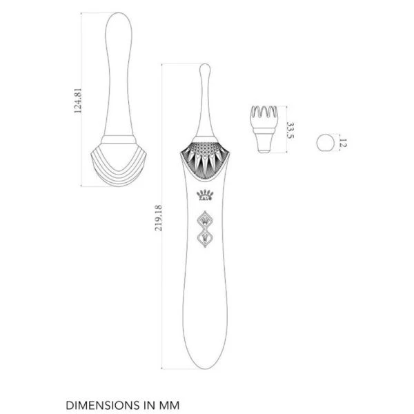 Zalo Bess 2 Clitoral Massager mit Heizfunktion und 4 Aufsätzen Schwarz