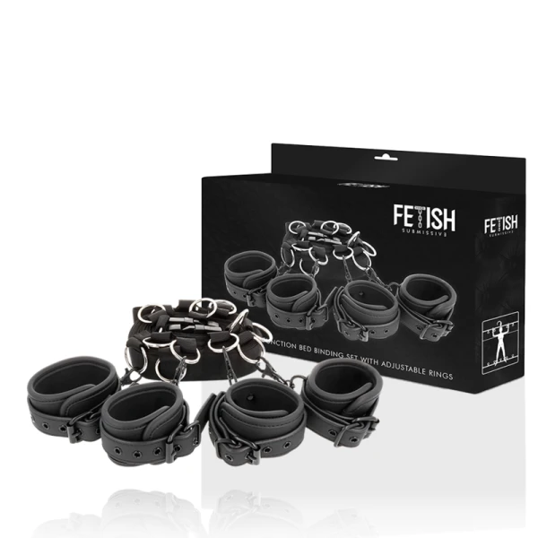 Fetish Submissive Luxus-Bedkoppelingsset met Neopreen-voering