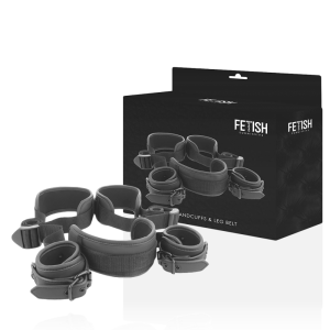 Fetish Submissive Handboeien-set met open benen en neopreen voering Fetish Submissive Handboeien-set met open benen en neopreen voering - Afbeelding 2