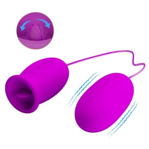 Pretty Love Daisy Dual EGG wiederaufladbarer Vibrator mit Leckfunktion Lila – Bild 3