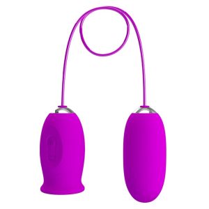 Pretty Love Daisy Dual EGG wiederaufladbarer Vibrator mit Leckfunktion Lila – Bild 1