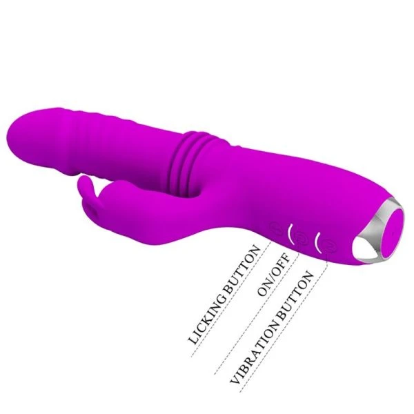 Pretty Love Dorothy Purple wiederaufladbarer Kaninchenvibrator mit Klitorisreizer, Violett