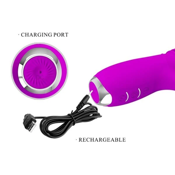 Pretty Love Dorothy Purple wiederaufladbarer Kaninchenvibrator mit Klitorisreizer, Violett