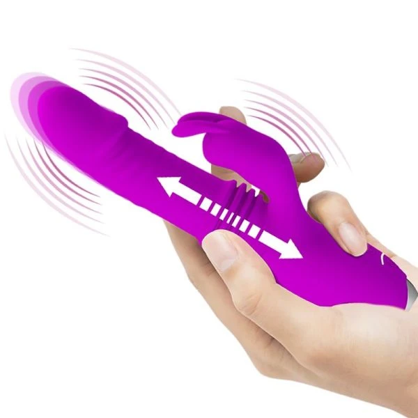 Pretty Love Dorothy Purple wiederaufladbarer Kaninchenvibrator mit Klitorisreizer, Violett