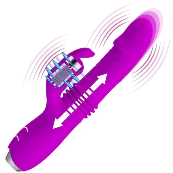 Pretty Love Dorothy Purple wiederaufladbarer Kaninchenvibrator mit Klitorisreizer, Violett